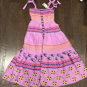 oliphant tie strap button midi dress NWT xxs